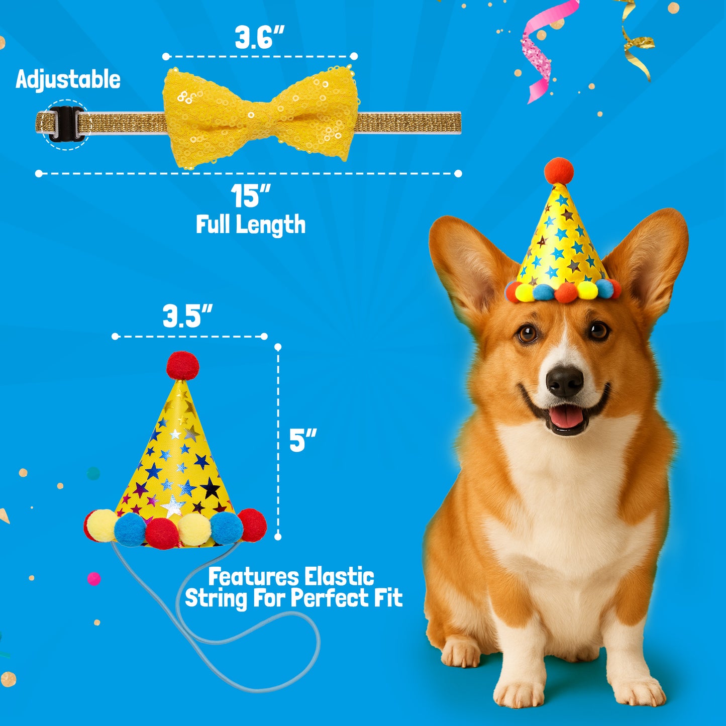 BoneItUp Dog Birthday Cake Kit - Bake Birthday Cakes for Dogs - Dog Party Supplies Set with - Large Cake Mold, 3 Vet-Backed Cake Recipes, 2 Drawing Pens, 10 Balloons, Birthday Hat & Bow